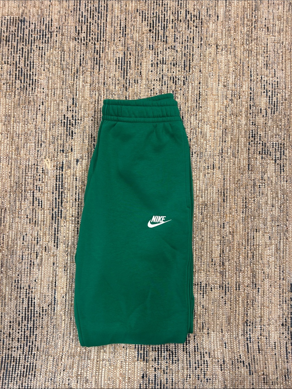 Nike Kids Emerald Green Fleece Joggers with White Logo